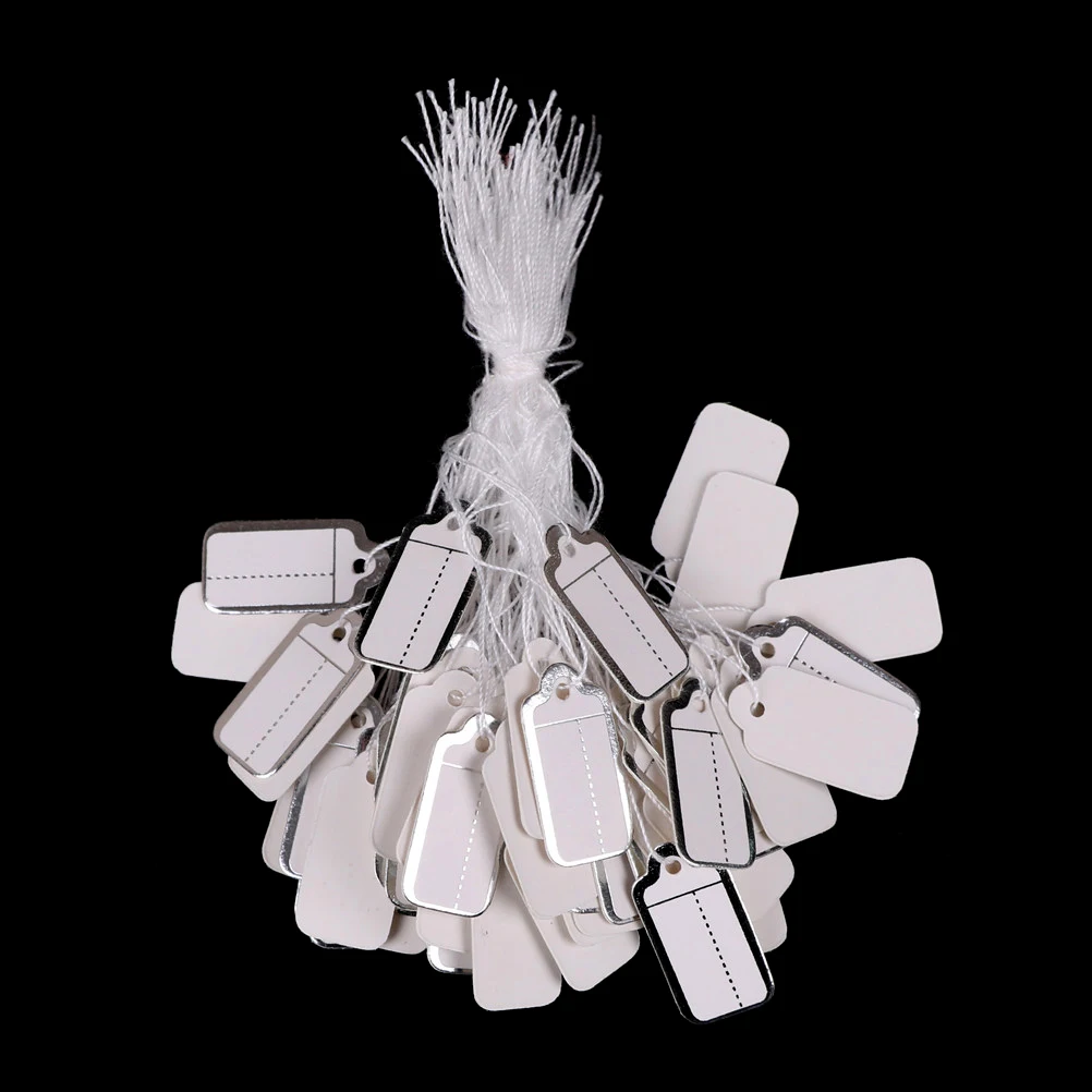

100PCS Rectangular Label Tie String Price Labels Garment Tags Jewelry Clothes Display Price Tags Wholesale