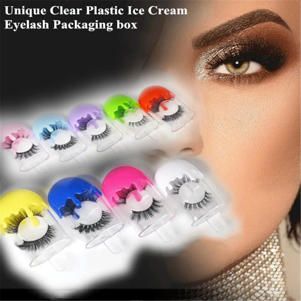 Уникальный прозрачный пластиковый чехол для хранения ресниц конфетного цвета