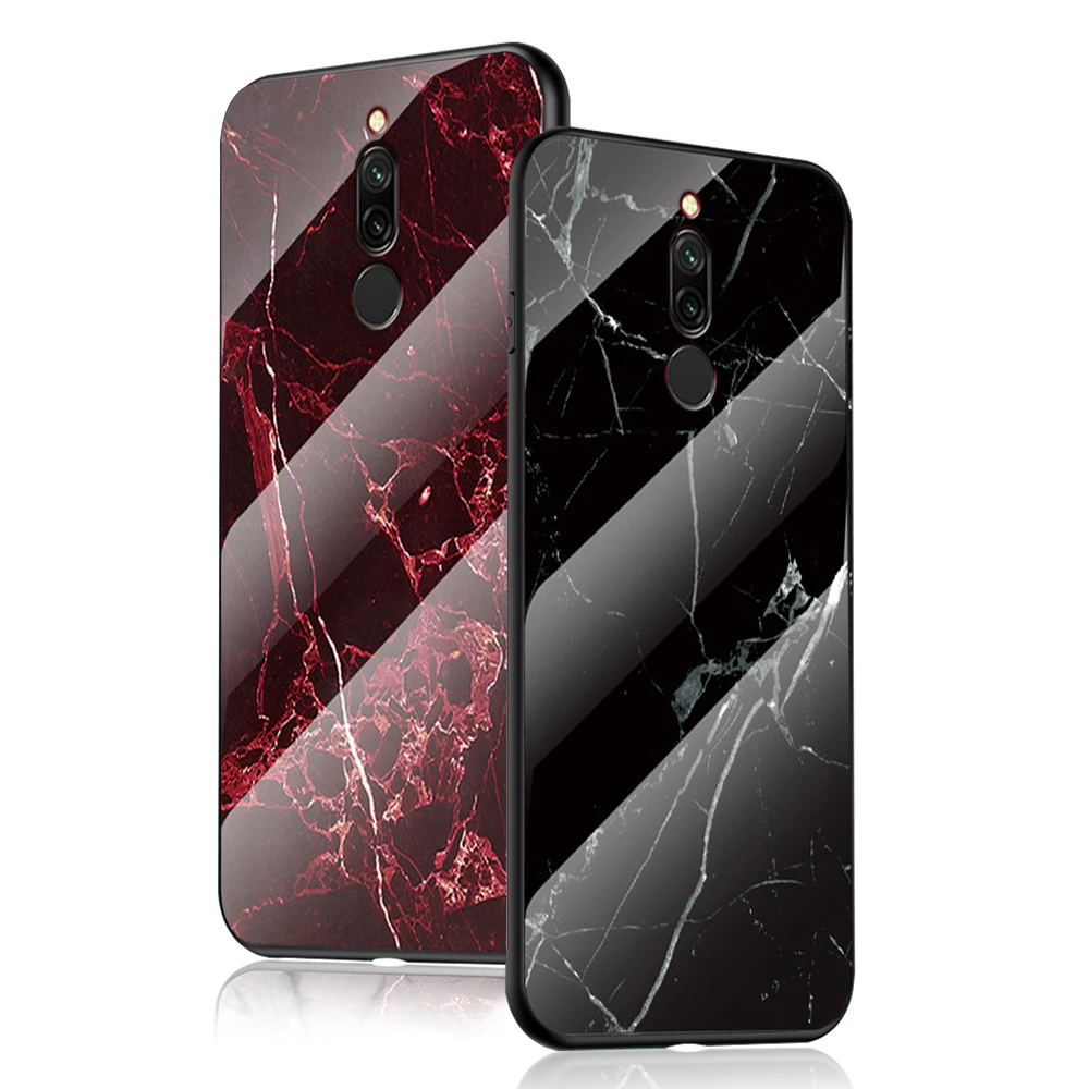 

Marble Phone Protective Case For Xiaomi redmi 8A redmi 7A redmi 6A 6pro redmi 5 plus S2 Tempered glass Phone Protective shell