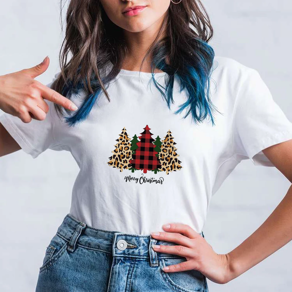 

Various Christmas Trees Print Women T Shirts Merry Christmas Whith T-shirts Female Spain Exquisite Winter Camiseta Tumblr Mujer