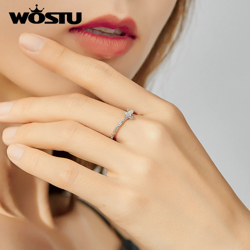WOSTU 2020 Новое поступление 925 пробы серебряная бабочка открытые Регулируемые