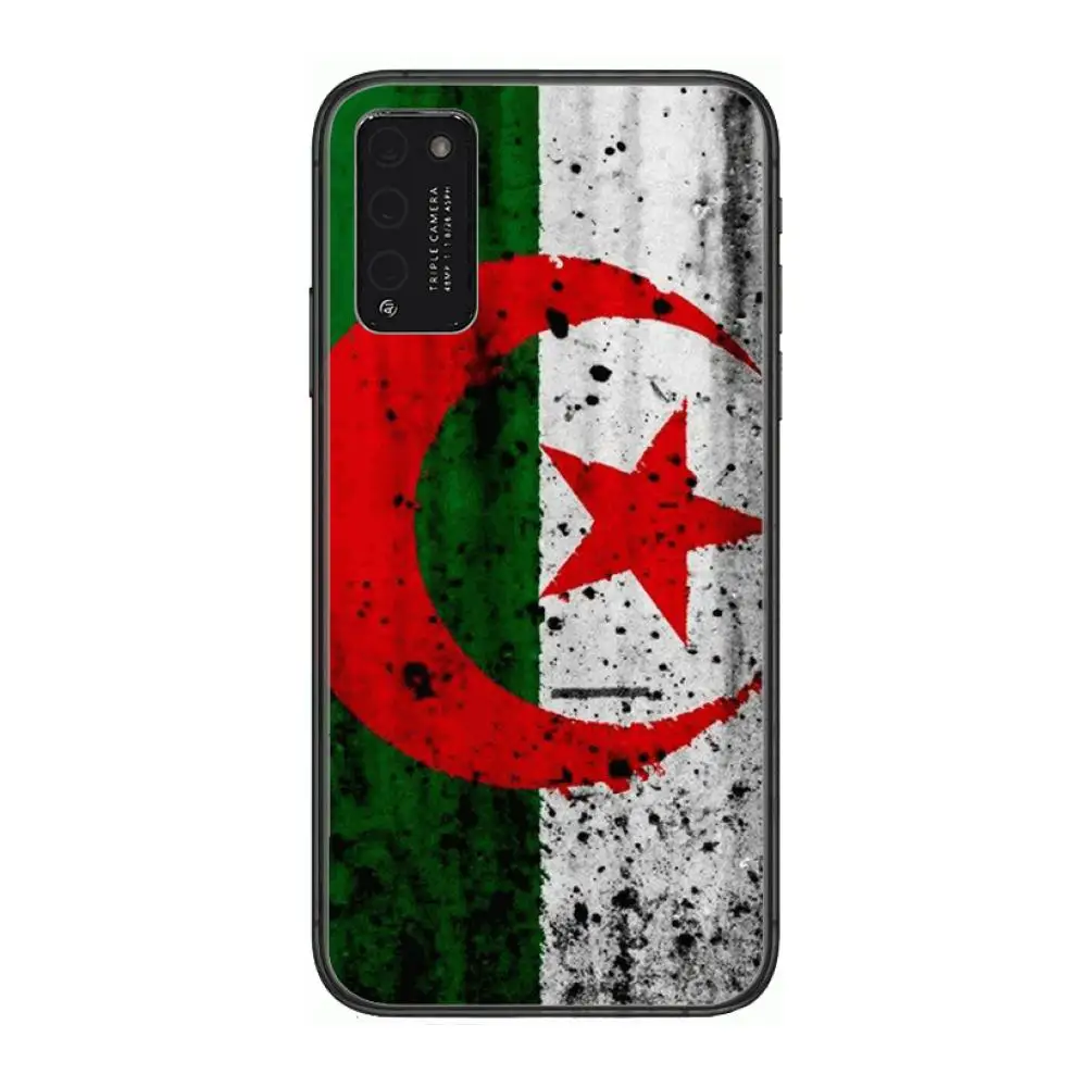 

Algeria National Flag Clear Phone Case For Huawei Honor 10 20 30 9 X Pro Lite V 5G RU Black Etui Coque Hoesjes Comic Fashion