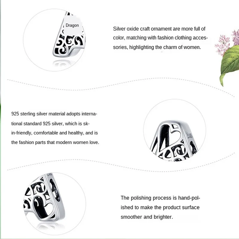 A-Z подвеской в виде буквы 925 стерлингового серебра Пандора Бисер Детские