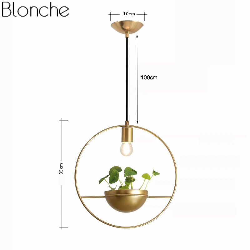 

Modern Gold Single Ring Pendant Lights DIY Plant Led Hanging Lamp Dining Room Bedroom Lighting Fixtures Home Decor Luminaire E27