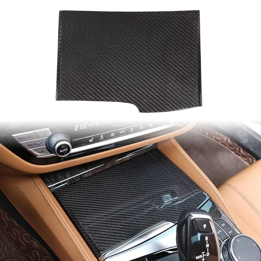 

Real Carbon Fiber Central Control Panel Cup Holder Cover Trim Frame for BMW G30 G38 5 Series Car Interior Panel Moulding Sticker