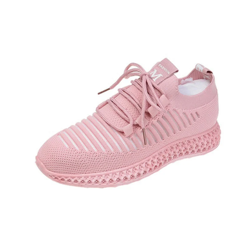 

Fashion Spring Summer Yellow Knitted Breathable Casual Shoes Women Sneakers Korean Sports Leisure Shoes Women Vulcanize Shoes