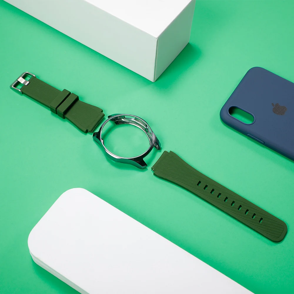 Ремешок и чехол для Samsung gear S3 Frontier универсальный защитный браслет Galaxy watch 46 мм 42 м 22