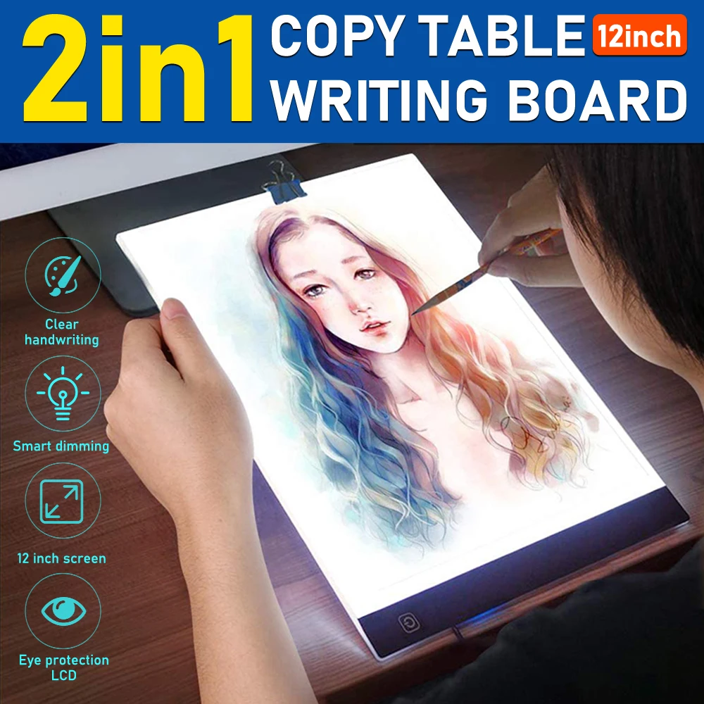 Ультратонкий Светодиодный планшет 2 в 1 для рисования 12 дюймов ЖК-дисплей