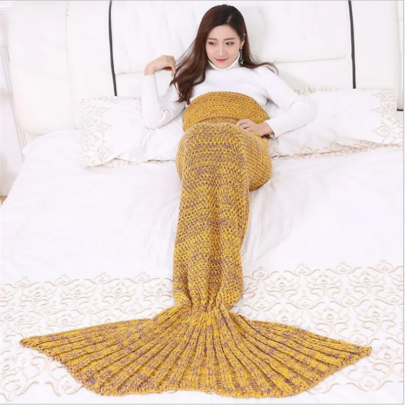 Детское одеяло ручной работы хвост русалки для взрослых 13 цветов шерстяное