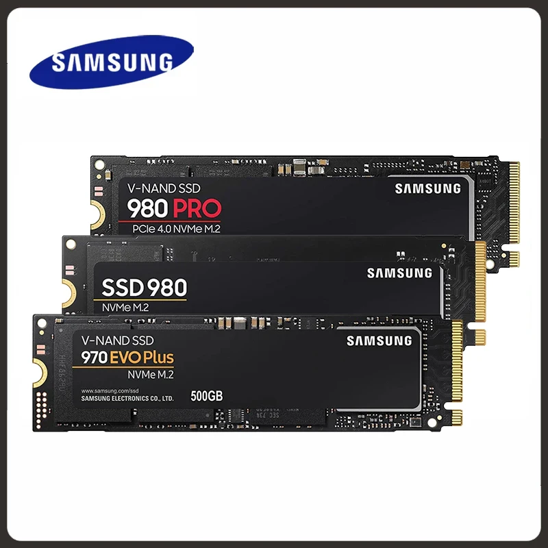 SAMSUNG SSD M.2 NVME 250G 500G 1TB 970EVO PLUS 980 PRO Hard Drive PCIe 3.0x2 HDD Hard Disk Solid State PCIe for Laptop