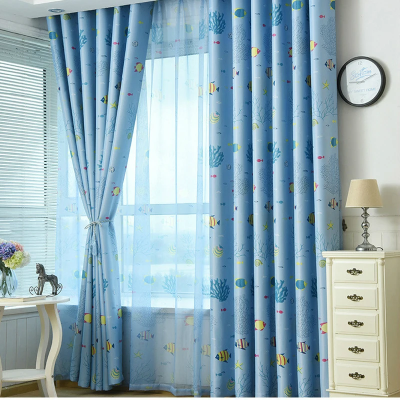 Симпатичные затемняющие шторы для гостиной детей мальчиков девочек Мультяшные
