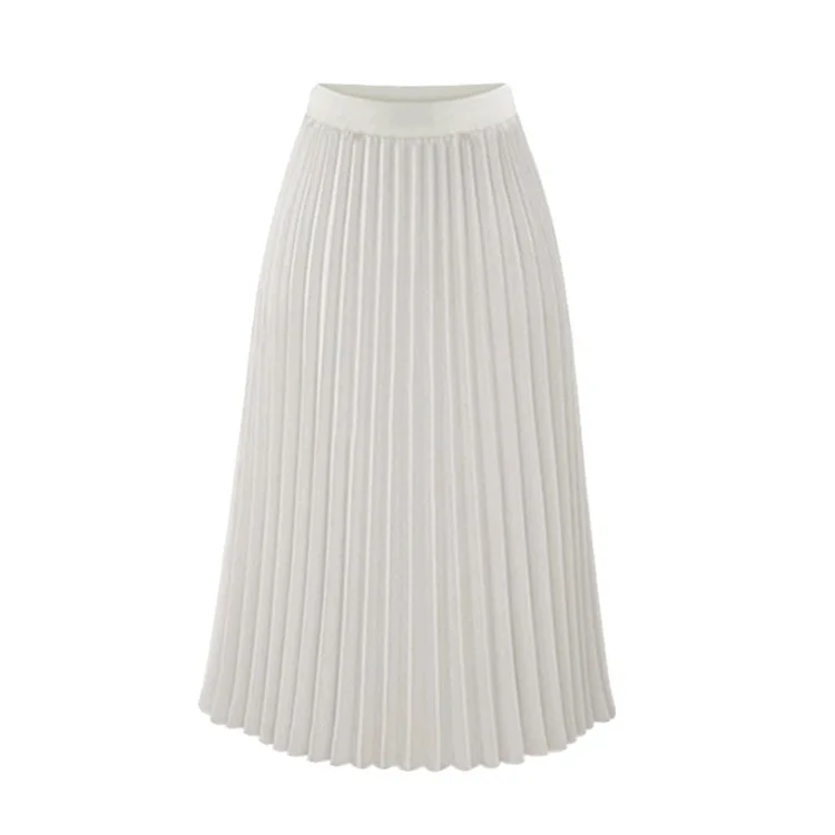 Spring Autumn Fashion Women's High Waist Pleated Solid Color Half Length Elastic Skirt Promotions Lady Black Pink | Женская одежда