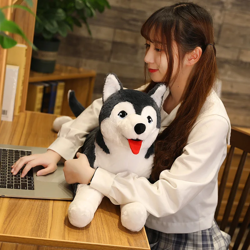 

70cm New simulation pet toys girl's favorite cute cartoon Husky Dog Plush Toy for Children Soft Doll Kids holiday gift