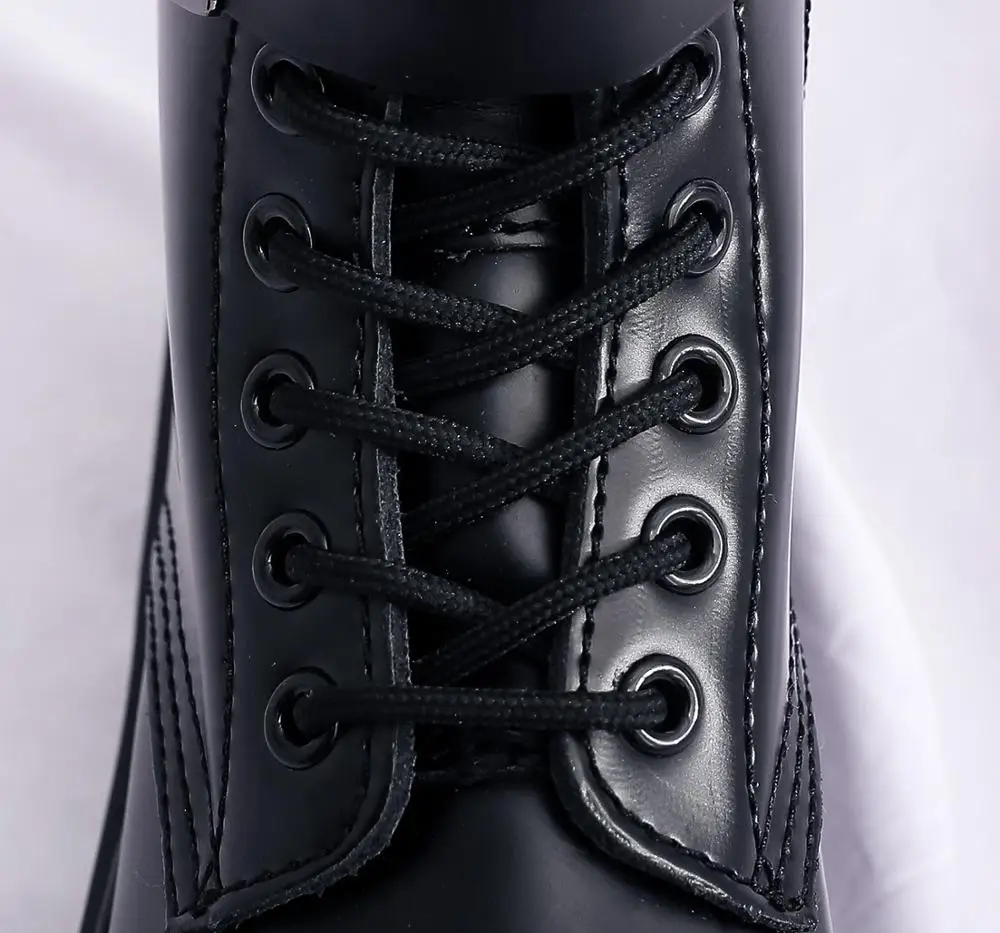 Новые ботинки из лакированной кожи на толстой подошве женские готические черные