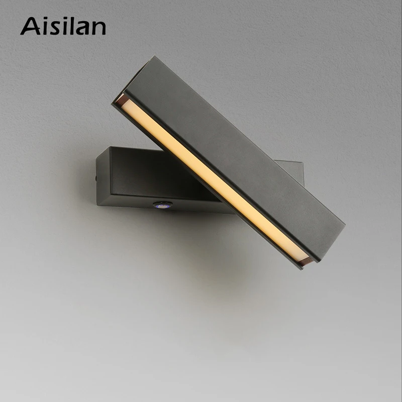 Aisilan Nordic Wooden LED Wall Lamp Modern Adjustable Wall Lighting for Bedroom/Living Room Porch  For Corridor Bathroom Light
