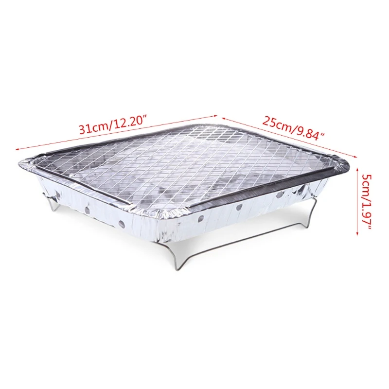 Портативный барбекю-гриль с углем одноразовая алюминиевая фольга для дома