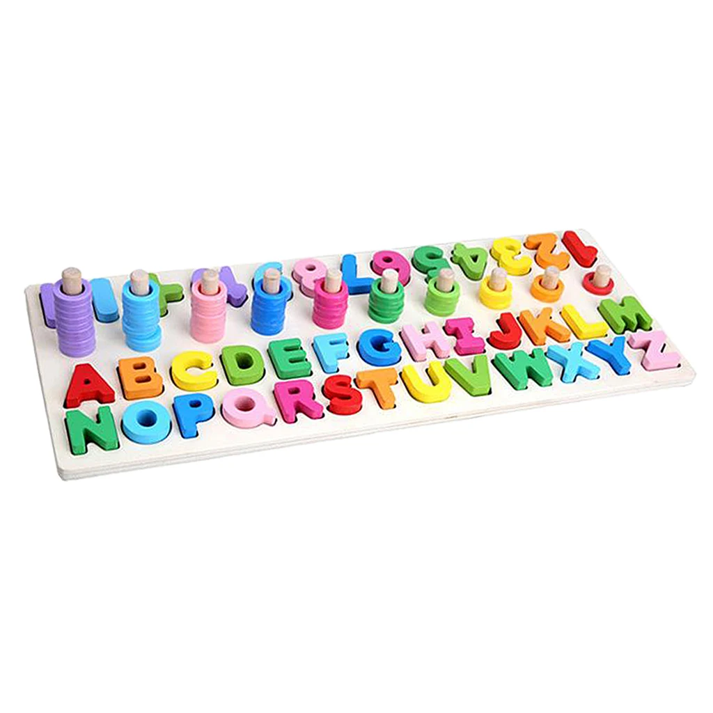 

Wooden Alphabet Puzzle Board Pre-school Teaching Aids Toys Cognition Gift