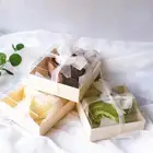 10 шт. одноразовые коробки для упаковки тортов Печенье Хлеб контейнер для гамбургеров с прозрачным покрытием сувениры для свадебной вечеринки