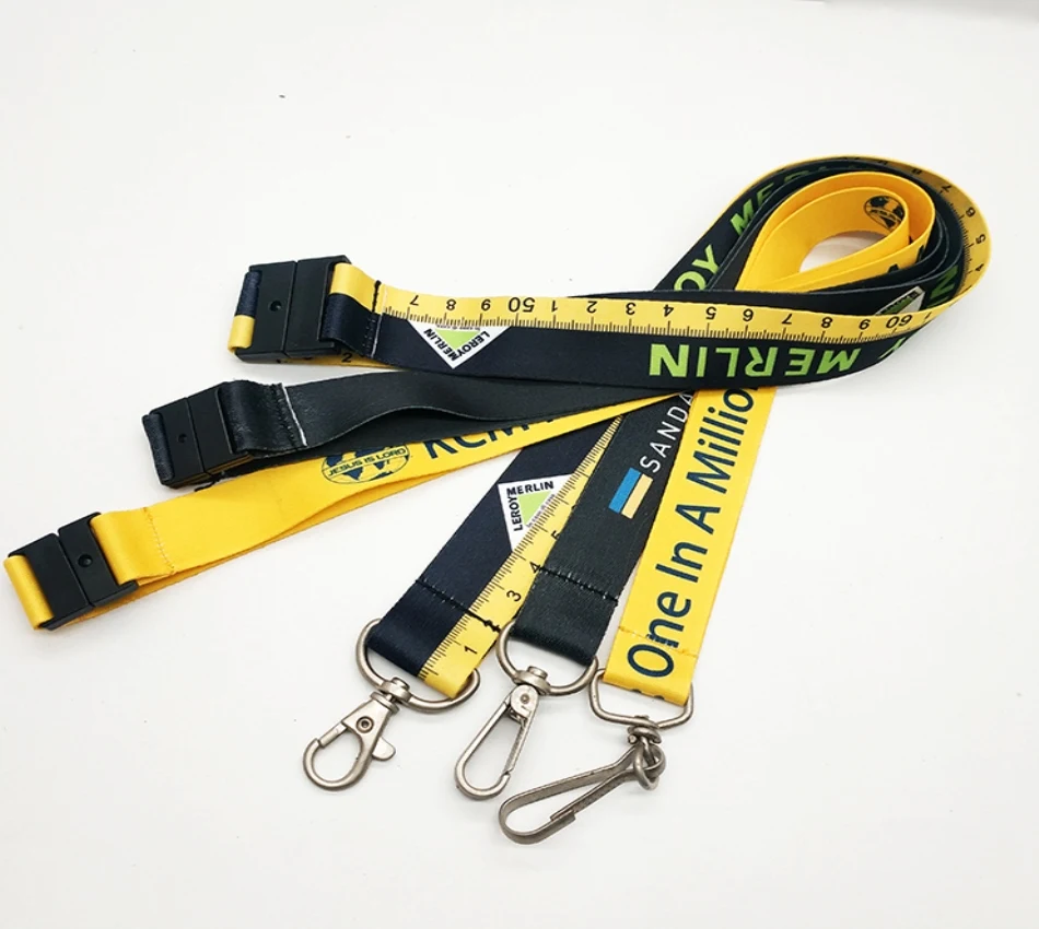 Лидер продаж! Шнурки на шею с желтой линейкой рекламные подарочные шнурки для