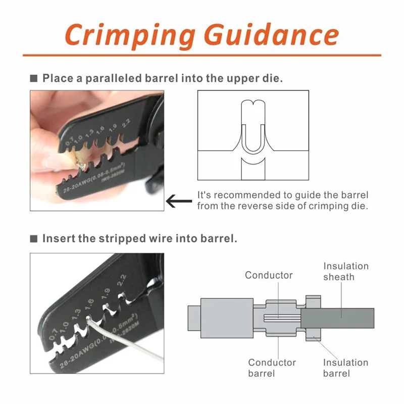 IWS-2820M Crimping Tools for JAM Molex Tyco Terminal and Connector Multi-Function Wire Stripper Cable Cutter Plier | Инструменты