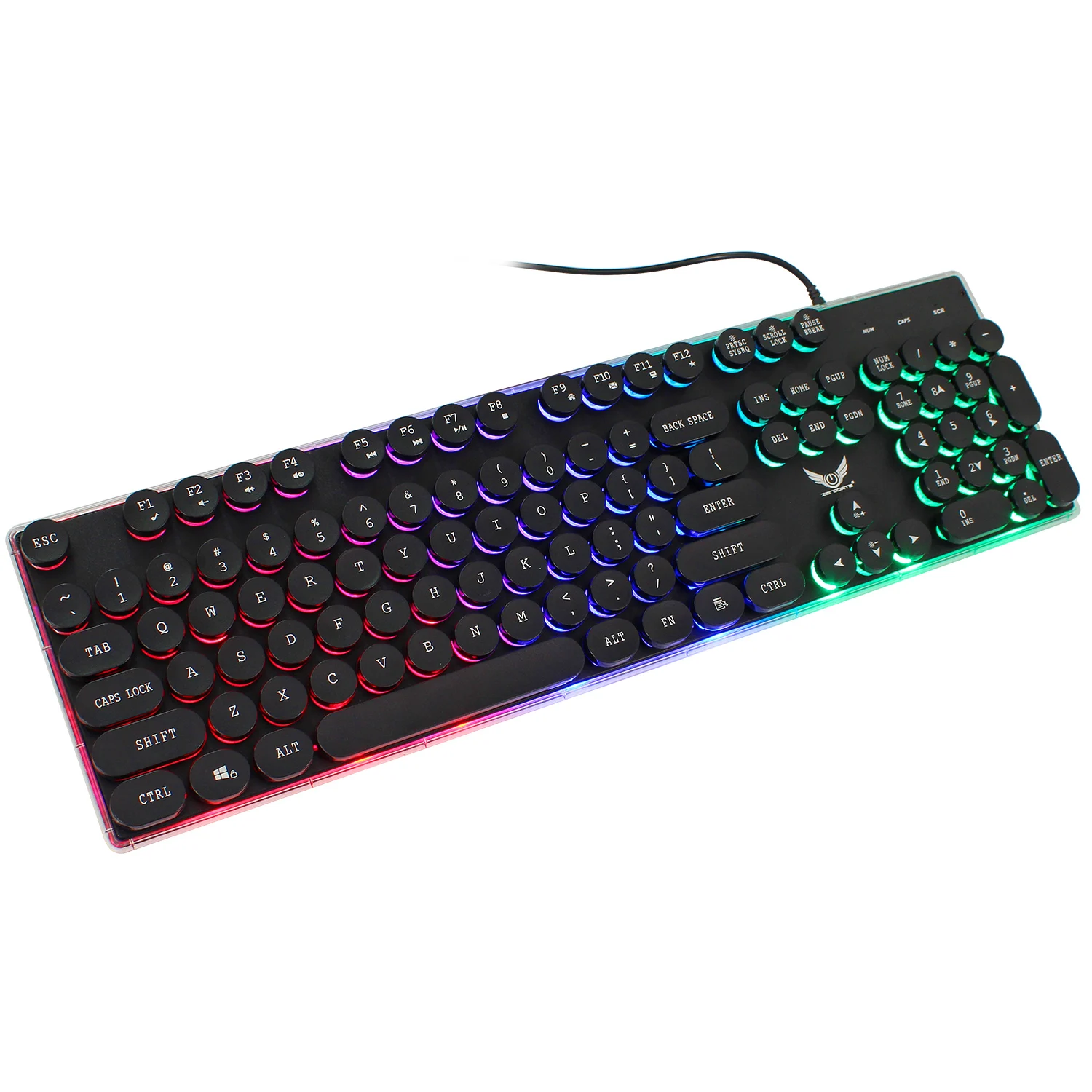 

New Gaming Keyboard 3 Color Backlit English Keyboard Punk Keycap Retro Style RGB Office Desktop Keyboard 104keys