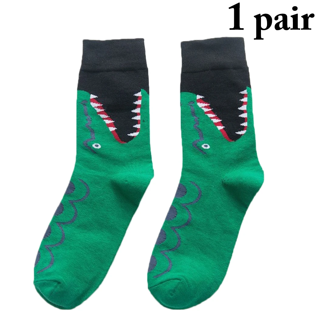 Повседневные Дышащие мужские носки Модные Винтажные высокие с принтом крокодила