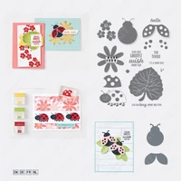 lovely flowers and insects metal cutting die and stamps scrapbooking background diy decoration craft embossing