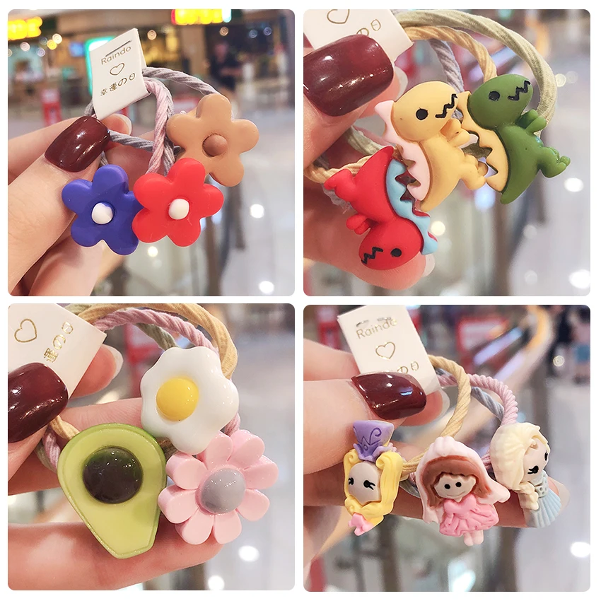 Резинки для волос Эластичные девочек держатель хвоста принцессы со смайликом