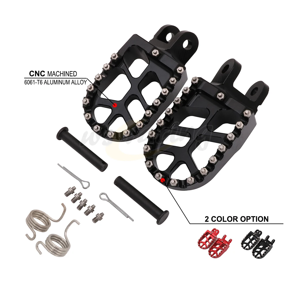 ЧПУ мотоцикл подножки мотоцикла подножек для HONDA CR80 XR250 XR400 XR350R XR600R XR650L XR650R CR 85 XR 250 450 350R 600R - Цвет: Черный