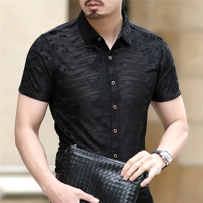 Бархатная рубашка с цветочным принтом Клубные вечерние рубашки Homme 2020 новая
