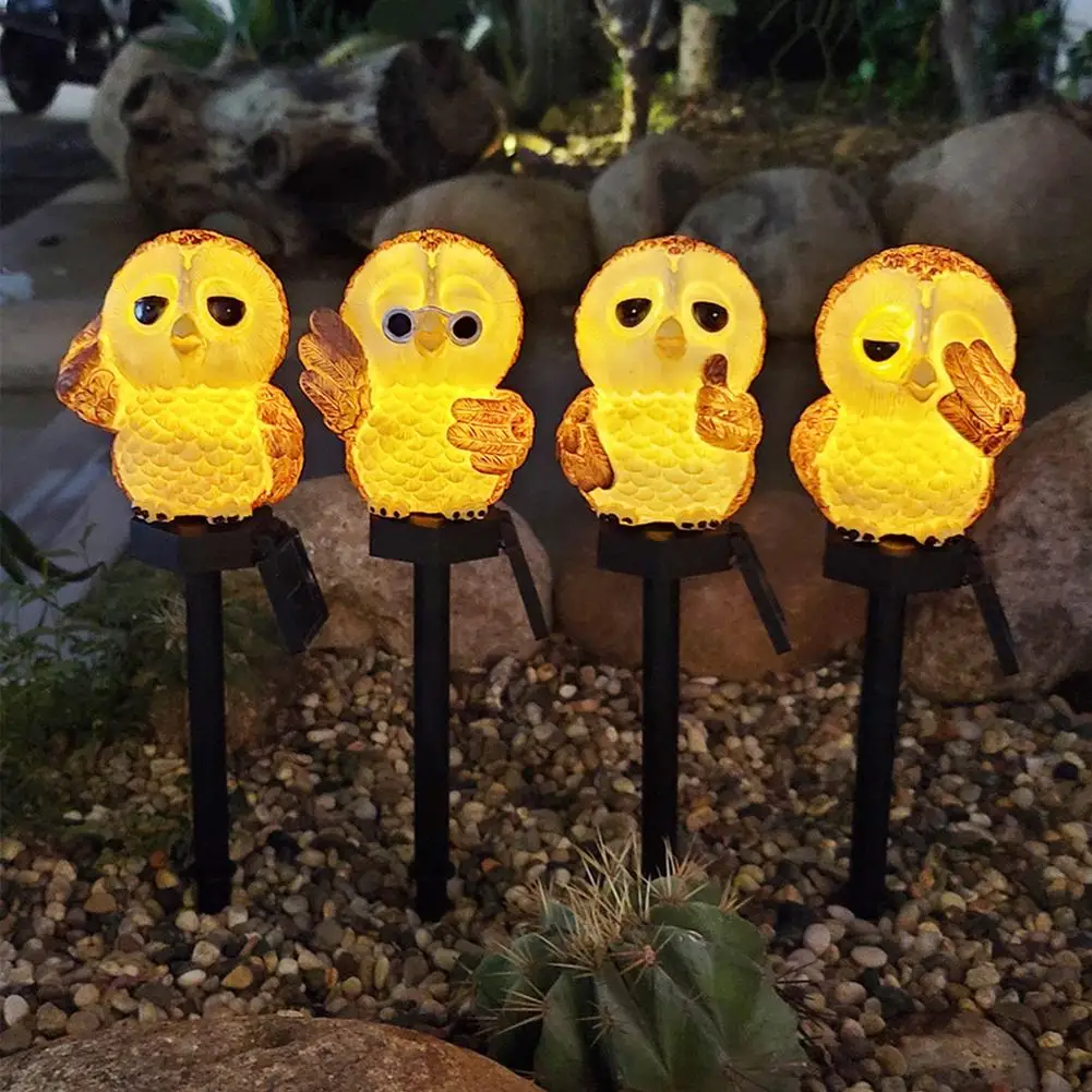 

Garden Solar LED Owl Lights Garden Waterproof Decoration Lamp Outdoor Solar Power Patio Lawn Cartoon Ornament