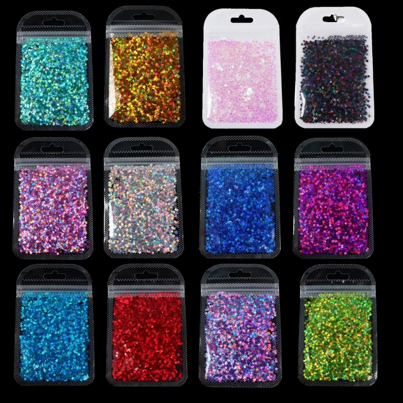

12 Colors Holographic Glitters Epoxy Resin RStar Butterfly Mixed Sequins 2g Per M7DD