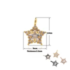 Кулон в виде звезды из фианита, латунное позолоченное ювелирное изделие сделай сам, браслет, ожерелье, серьги, аксессуары для изготовления