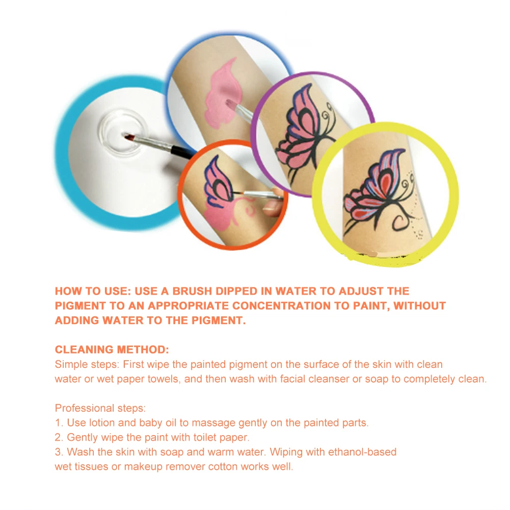 12 цветов краска для лица на водной основе Хэллоуина вечерние игры в мяч веер