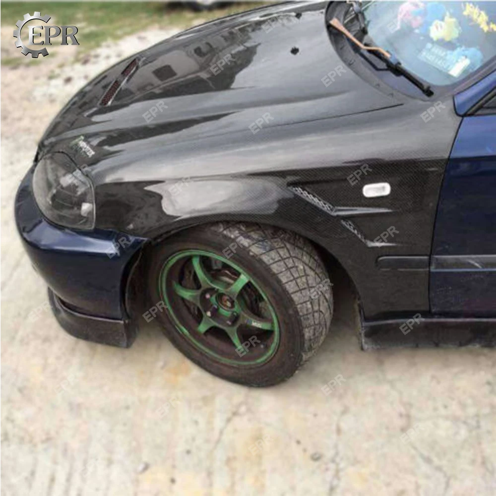 

ФАП переднее крыло для Honda Civic EK 1999-2000 крыло крышка крыла Js гоночное стекло/углеродное волокно переднее крыло + комплект для тюнинга корпуса 20 мм