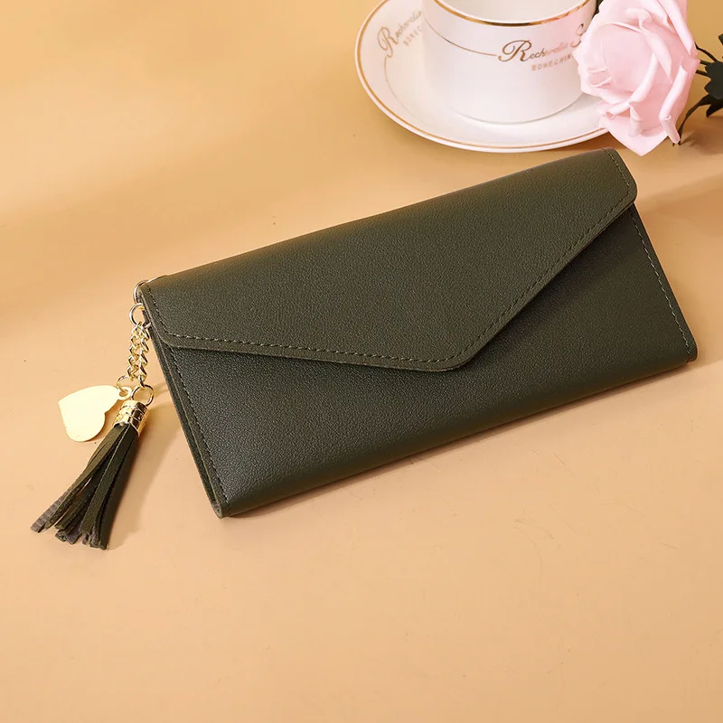 long green Женский мини маленький короткий кошелек для женщин Женский модный кошелек женский тонкий клатч держатель для карт Cartera Mujer Portomonee - Цвет: long green