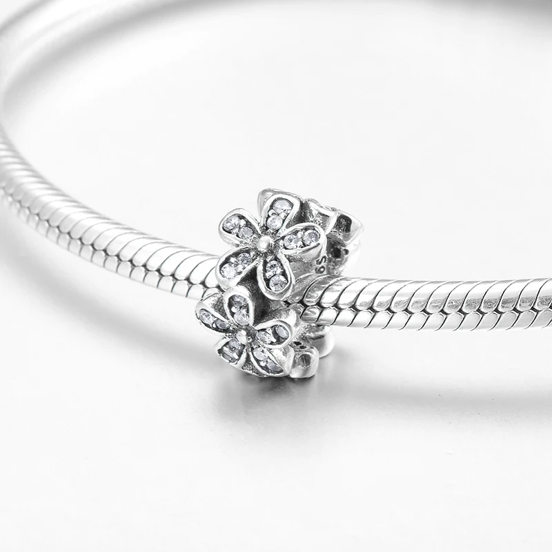 Бусины шармы из серебра 925 пробы с фианитами для браслета|Ювелирные шармы| |