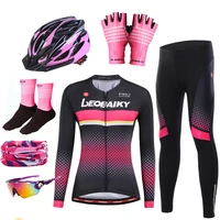 pro team cycling clothing women bicycle jersey set summer long sleeve ladies road bike uniform mtb wear riding suit breathable