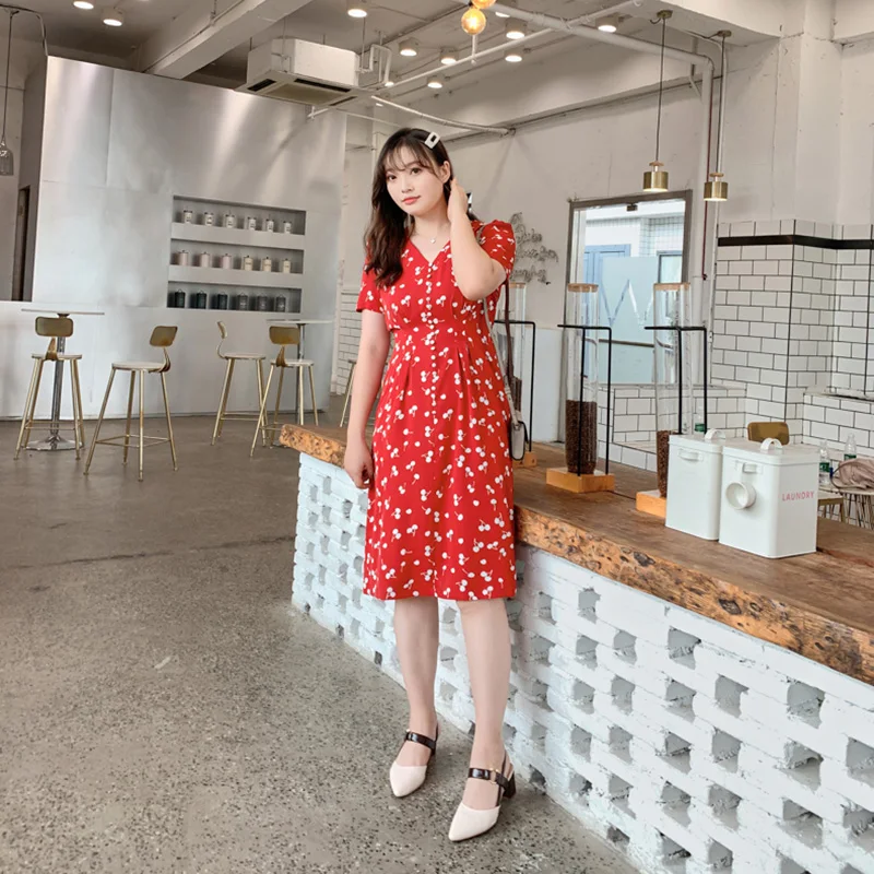 2021 Абая длинные весенние женские вишни платья большого размера плюс модная