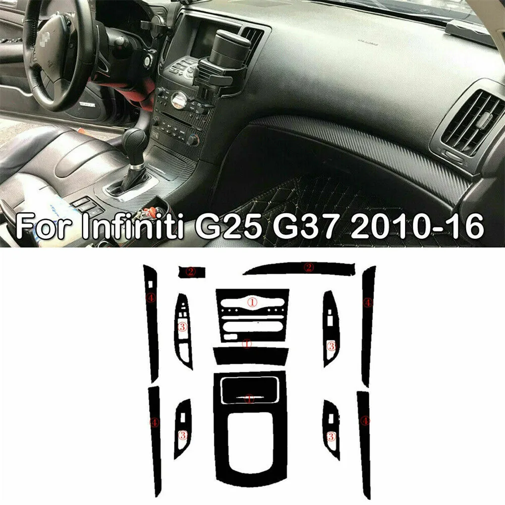 

Waterproof Console Molding Sticker 1Set Carbon Fiber For Infiniti G25 G37