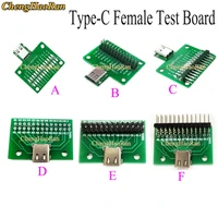 double sided positive and negative plug type c female test board usb 3 1 with pcb board 24p female connector with pin header
