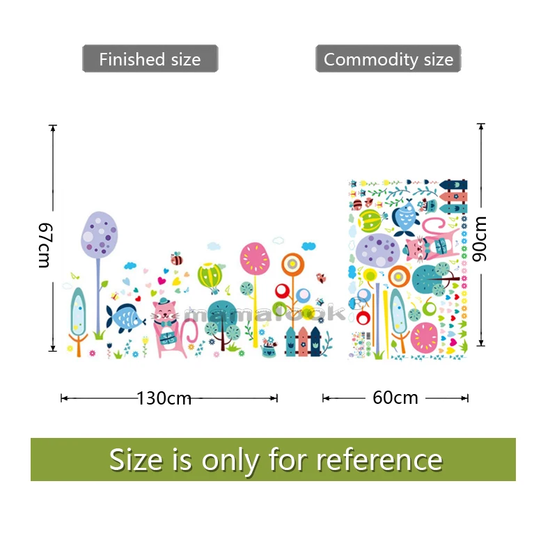 

Cartoon mural kitten cute children room decoration painting kindergarten decoration stickers