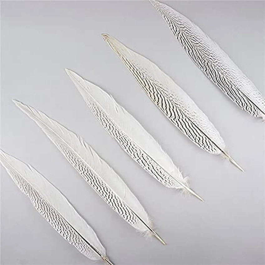 Натуральные серебряные Искусственные белые перья фазана для рукоделия