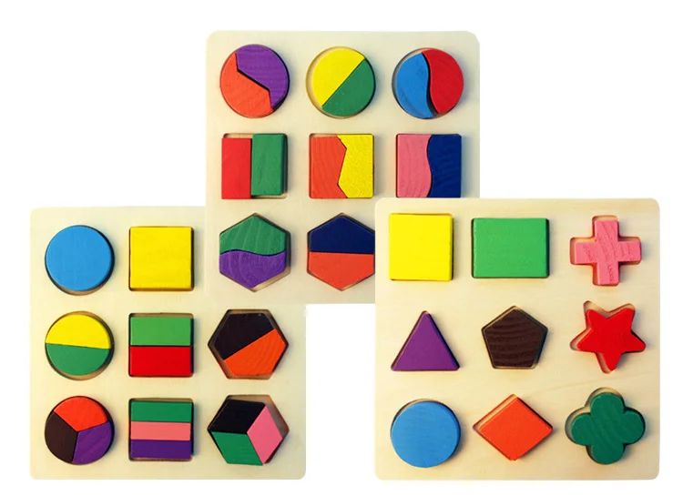 

Baby Kids Wooden Early Geometry Learning Educational 3D Jigsaw Puzzle Cognitive Board Brain Games Puzzles Children Gift