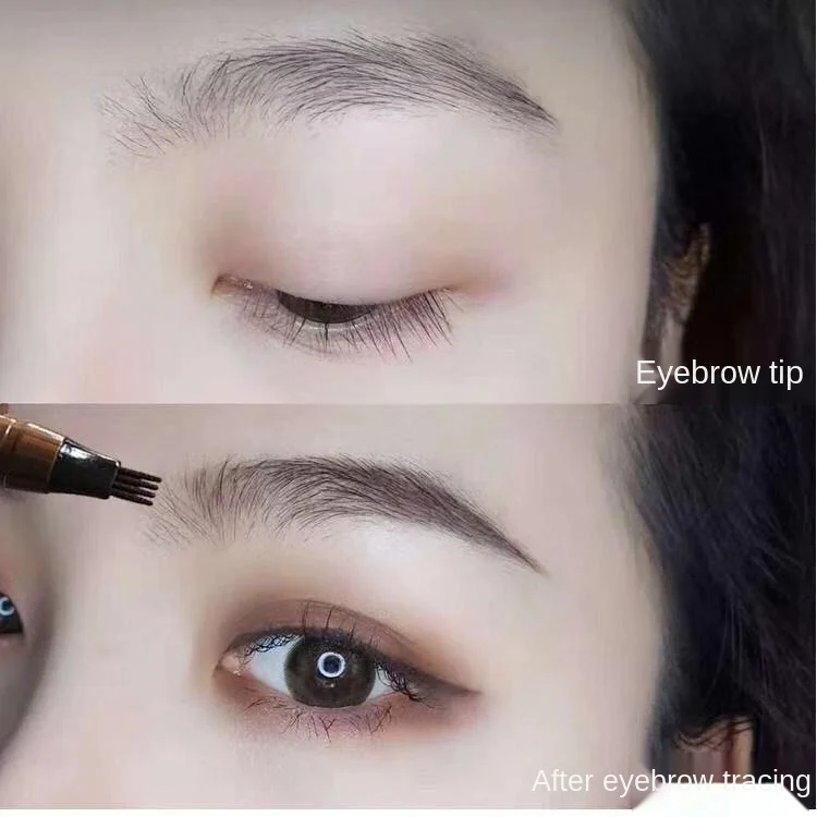 

ECHOS Hot-selling Four-pronged Easy-to-color Long-lasting Non-tipping Multicolor Liquid Eyebrow Pencil Dropshipping