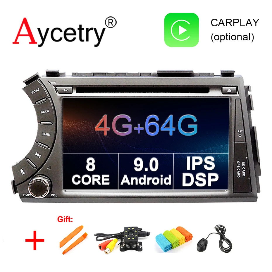 4G 64G 8 CORE 2 din Android 9,0 автомобильный dvd мультимедийный плеер gps Навигация Аудио для ssangyong Kyron Actyon Автомагнитола RDS obd2 dvr