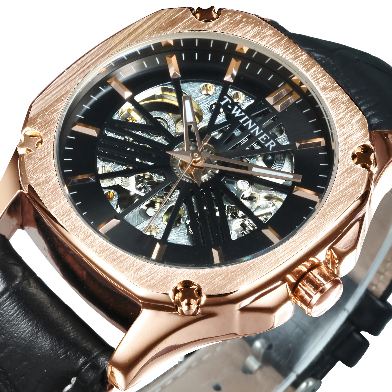 Часы наручные WINNER Мужские механические модные брендовые Роскошные спортивные с