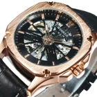 Часы наручные WINNER Мужские механические, модные брендовые Роскошные спортивные с автоматическим механическим циферблатом и квадратным ремешком из искусственной кожи