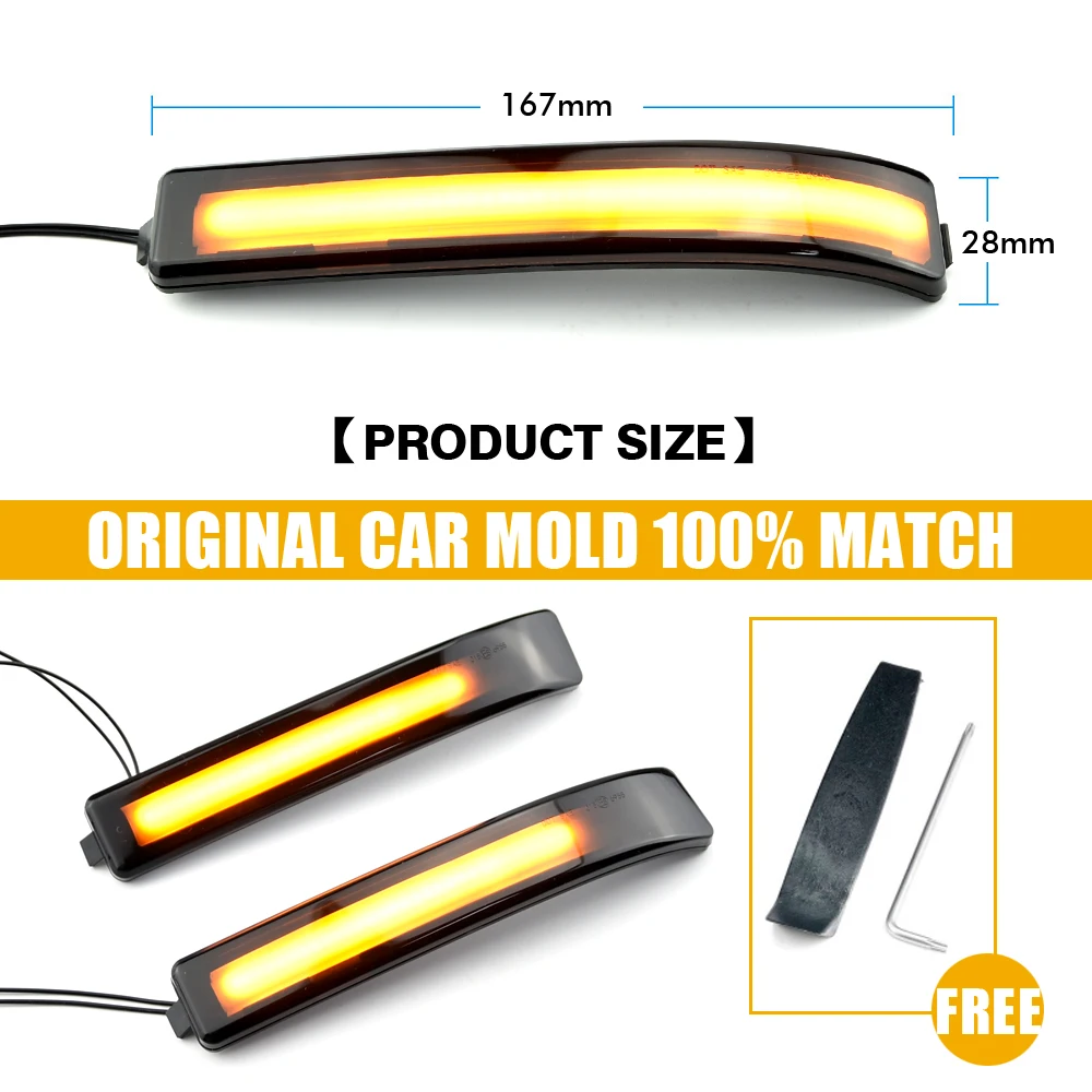 

Smoked LED Side Wing Dynamic Turn Signal Light Flowing Rearview Mirror Indicator Blinker Light for Ford F150 SVT Raptor 09-2014