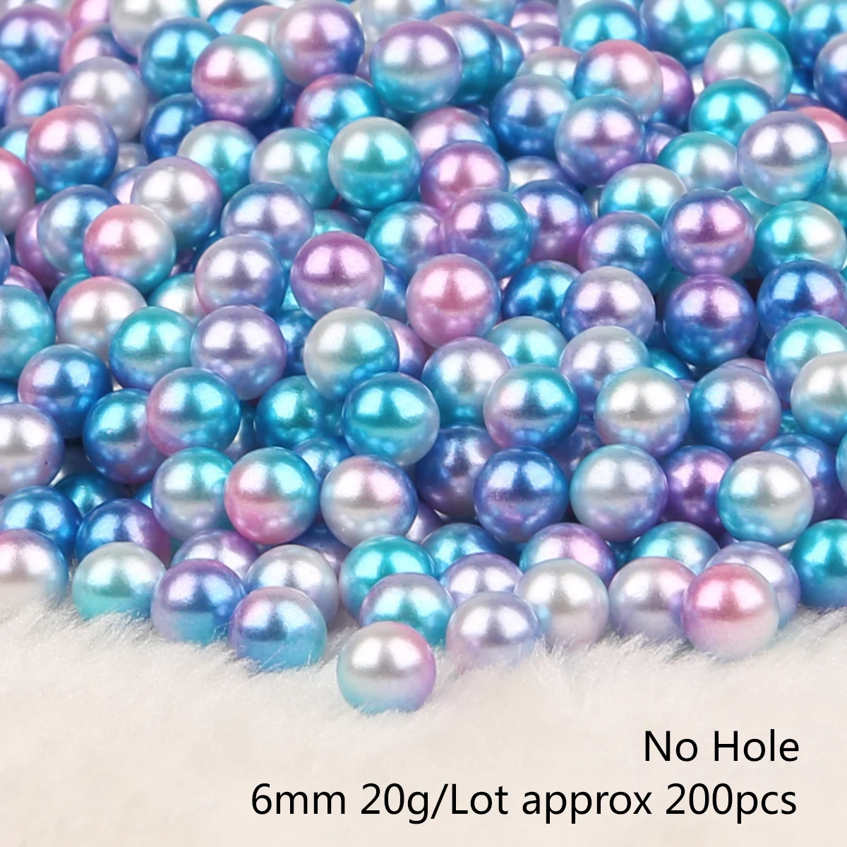 Круглые жемчужные бусины 200 шт./лот 6 мм без отверстий свободные подстилки для